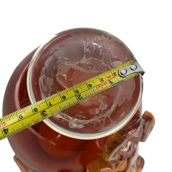 Studio Art Glass Vase Amber Swirl Applied Ribbon Abstract Signed vAB Modern 2018 - Picture 9 of 11